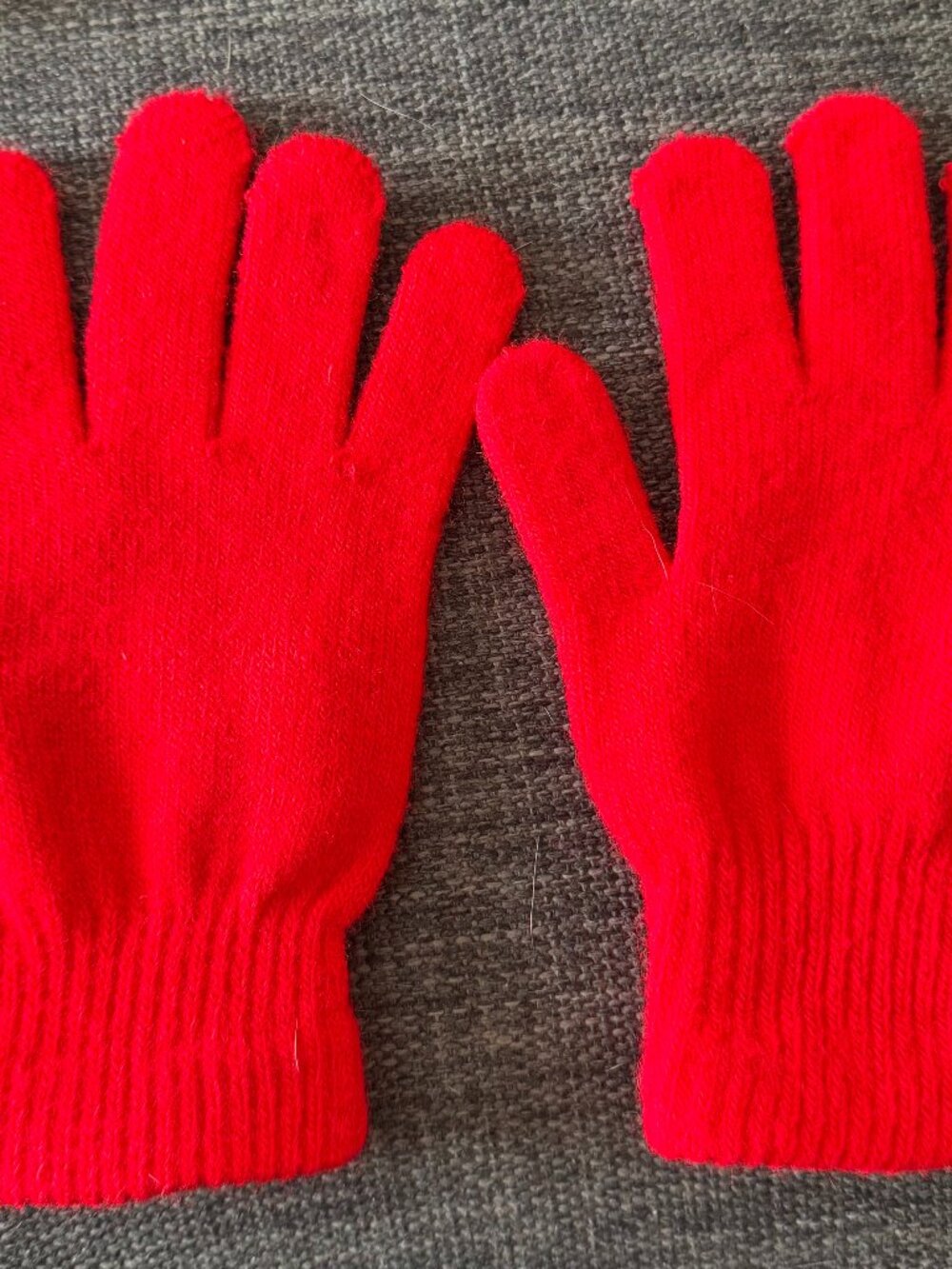 Red Knit Winter Gloves Size Small